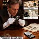 SKEAP Digital Coin Scale, Gram Scale 0.01g Accuracy for Coin Collectors, Bank Tellers and Home Use, Ideal Scale for Gold and Jewelry, 200g Capacity with Calibration Weight