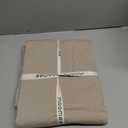 MooMee Bedding Duvet Cover Set 100% Washed Cotton Linen Like Textured Breathable Durable Soft Comfy (Heathered Tannish Linen Grey, Twin 68"x90")