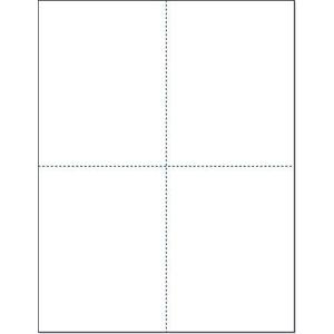 NextDayLabels - 8-1/2 x 11 Blank Perforated Paper, 24# Paper Perforated in 4 pcs, 4 Per UP Page Perforated Paper - 500 Sheets/Ream, Item #1689