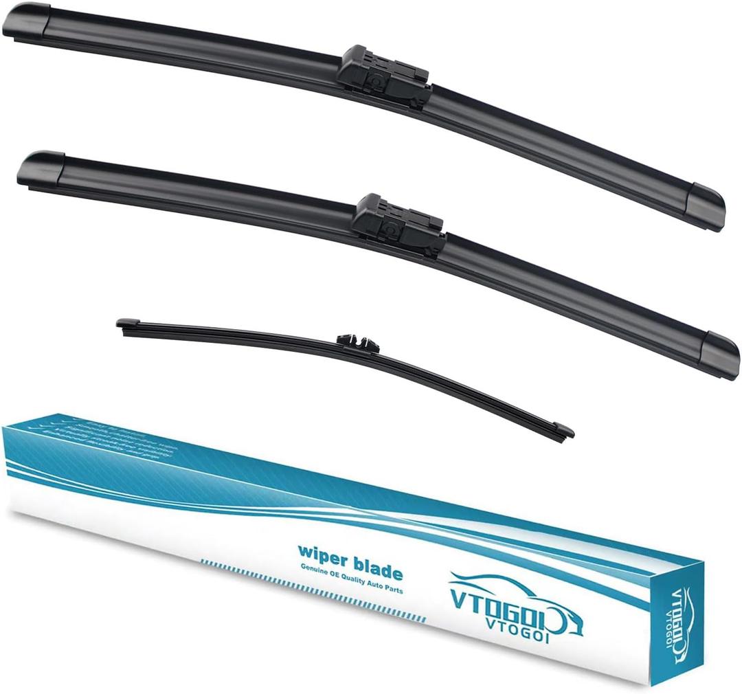 OEM Windshield Wiper Blades Replacement for BMW X5 2007 2008 2009 2010 2011 2012 2013, All Weather Original Factory Quality Front & Rear Wipers Set 24"+20"+15" (Pack of 3)