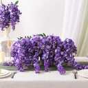 Luyue Wisteria Artificial Flowers, 4Pcs Silk Faux Wisteria Hanging Flowers UV Resistant Realistic Fake Flower for Wedding Arch Backdrop Home Garden Patio Indoor Outdoor Decoration (Light Purple)