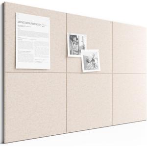 Bumusty Large Cork Board 36" x 24" Alternative - 6 Pack Felt Wall Tiles with 40 Safe Removable Adhesive Tabs, 30 Pushpins, Cork Boards for Walls Pin Board Bulletin Board Office Decor (Oatmeal)