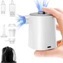 Mini Air Pump for Inflatables Portable, Electric Type-C Rechargeable Quickly Inflate Deflate for Pool Floats Air Mattress Swimming Ring Vacuum Storage Bags (White)