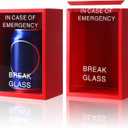 Funny Gift Emergency Box 4 x 3 x 6.3 Inches Break in Case of Emergency Box Self Defined Idea Jar Break Glass Prank Gag Gift Valentine Hilarious Office Desk Decor for Birthday Friend Coworker
