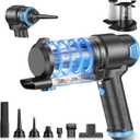 KMM Handheld Car Vacuum Cleaner, 16000PA Air Duster & Vacuum Cleaner, 120W High Power Hand Held Vacuum Cordless, Portable Vacuum Rechargeable with Multi-Nozzles & LED Light for Car, Home, Pet, Office (Blue & Black)