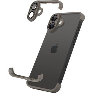 Frameless Phone Case Compatible with iPhone 16 Case with Lens Camera Protector Soft TPU Silicone Four Corner Fall Protection Mat Shockproof Case