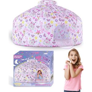 Skywin Fairy Fort Air Tent for Kids with Door (77 x 50) Builds in 30 Seconds, Toddler Tents Indoor for Imaginative Play, Kids Forts Indoor Playhouse,Christmas or Birthday Gift (Fan Not Included)