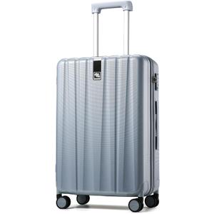 Hanke 24 Inch Luggage Suitcases With Spinner Wheels Lightweight PC Hard Shell Rolling Suitcase With Travel Lock,Checked-Medium 24-Inch(Gray)