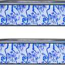 2 Pcs Mahjong Tile Bag Mahjong Racks for Tiles and Pushers Waterproof Tile Zippered Case PVC Clear Mah Jong Gifts, Empty Bag Only, 20 x 4.5 x 2.5(Style 3)