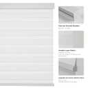 Joydeco Cordless Zebra Blinds for Windows (Pro), 53" W x 75" H, White