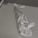 Lovful Bridal Crystal Rhinestone Braided Wedding Dress Sash Belt (White, S)