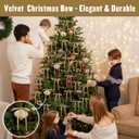 24 Pcs Light Brown Velvet Bows for Christmas Tree Decor, Elegant Velvet Pre-Tied Ribbon Bows Door Garland Vintage Ornaments for Christmas, Wreaths, Gifts and Home Decoration (5x7 Inch, 3/8'' Wide) (Khaki)