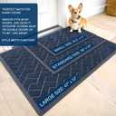 OLANLY Front Door Mat Indoor Outdoor Entrance, Waterproof All-Season, All-Weather Doormat, Sturdy Natural Rubber, Low Profile, Easy Clean Patio Porch Entryway Mat, Herringbone Brick (Blue, 36x24)