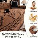 VClife Bohemian Sofa Covers Chenille Couch Cover for Sectional Couch, Soft Non Slip Couch Covers for 3 Cushion Sofa Breathable Sofa Furniture Protector Slip Cover for Couch, Pumpkin, 71"X150"
