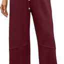 HOUZONIY Womens Wide Leg Sweatpants High Waisted Drawstring Straight Leg Baggy Comfy Casual Trendy Pull On Pockets Pants (Blue, XL)