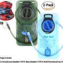 2 Pack Hydration Bladder 2 Liter/70 oz - Water Bladder Pack of 2(1 Piece Blue+1 Piece ArmyGreen) - BPA Free Hydration Pack Replacement