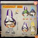 4 Pcs Halloween Trick or Treat Bags Felt Gnome Goodie Candy Buckets Mini Reusable Halloween Gifts Bags Bulk for Trick or Treating Party Favor Supplies