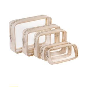 TSA Approved 5-Piece Diaper Bag Organizer Pouch Set Clear Waterproof TPU Kids Toiletry Storage Set Travel Packing Clutch Cube Bags for Baby Nursing