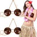Hawaiian Coconut Bra With Cord - Novelty Shell Bikini Top for Adult Luau Party