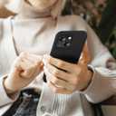 OuXul for iPhone 14 Case,iPhone 13 Case Shockproof Liquid Silicone Protective Phone Case with Soft Anti-Scratch Microfiber Lining Ultra Slim Drop Protection Phone Cover 6.1 inch (Black)