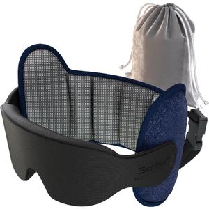 SARISUN Travel Pillow, Upgrade Airplane Pillow for Long Flight, 360 Support Headrest, Travel Neck Pillow Eye Masks for Sleep, Compact Airplane Travel Essentials, Stop Bobblehead, Mottled Grey