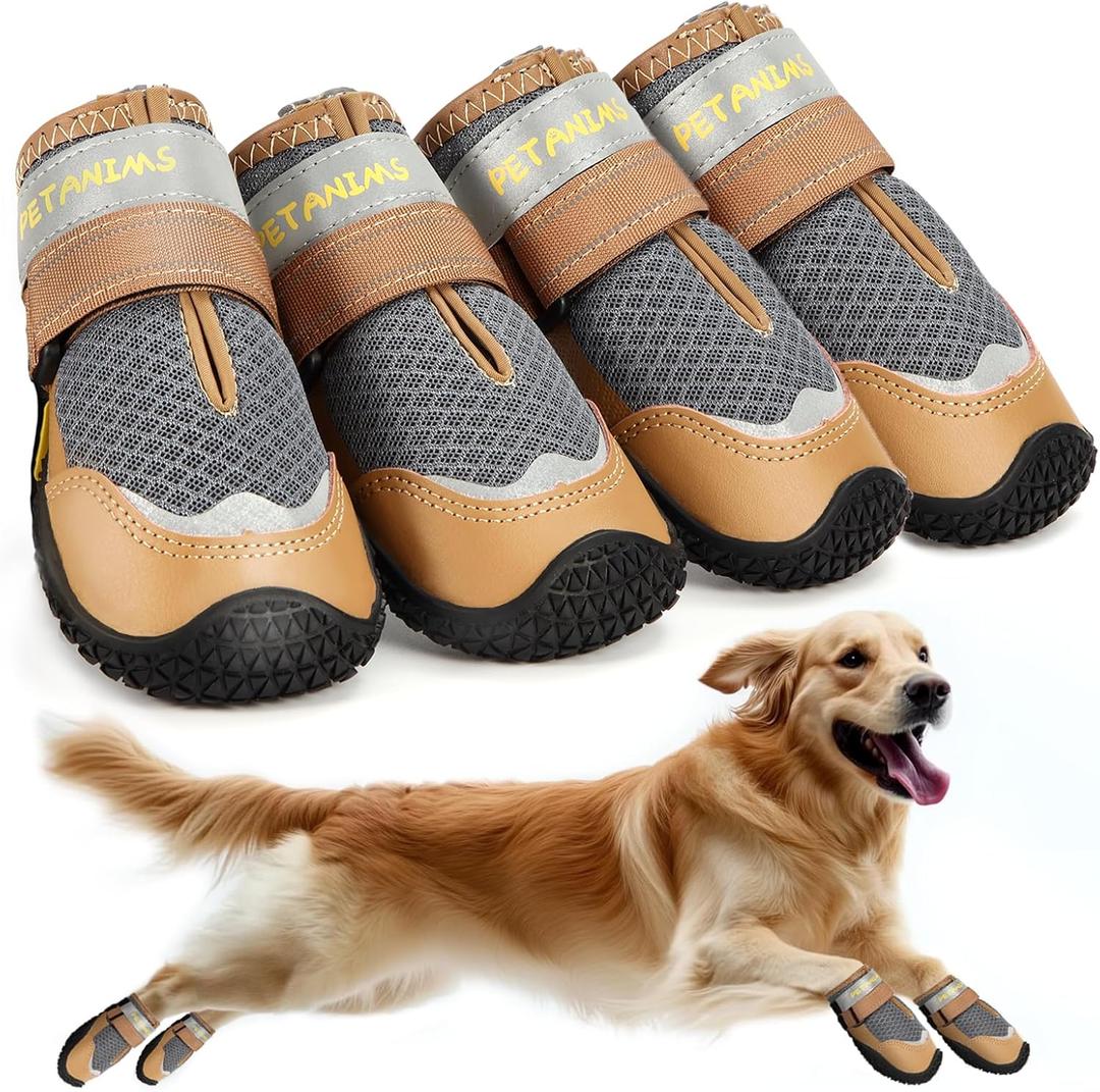Dog Shoes for Small Dogs, Medium Dog Boots & Paw Protectors for Winter Snow, Breathable Dog Booties for Hot Pavement, Hardwood Floors Gray Size 2 (#2(width 1.57 inch) for 26-33 lbs)