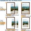 A2 Picture Frame with A3 Mat, Display 11.7x16.5 inch A3 with Mat or 16.5x23.4 inch A2 without, Wood 16.5 by 23.4 Photo Frame, 16.5 x 23.4 Frame for Wall Hanging, Deep Brown