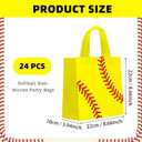 24 PCS Softball Gift Bags Sports Party Favor with Handles Reusable Softball Goodie Snack Favor Bag Non Woven Party Favor Bags for Sports Birthday Supplies, 24 count