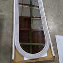 ZHUNFA Arched Full Length Mirror with Solid Wood Frame, 71x32 Farmhouse Wall Mirror Full Length with Stand, Vertical Hanging, Leaning Standing for Bedroom, Living Room, Rustic White