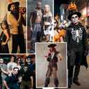 Gothic Men's Cosplay Trousers - Victorian Steampunk Costume Pants for Halloween & Medieval Occasions (Blue, XXL)