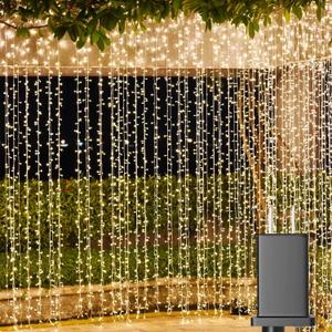 Solhice LED Curtain Lights Outdoor 30ft x10ft, 720 LED Plug in Hanging String Lights Indoor, Twinkle Light Backdrop for Outside Wedding Bedroom Dcor, Warm White (Not Connectable)