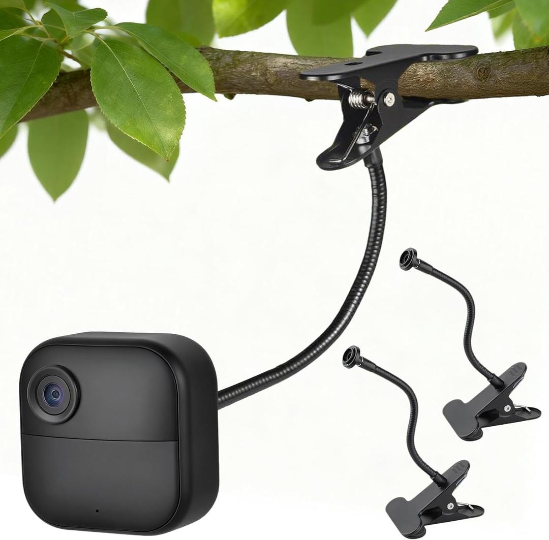 Flexible Clip Clamp Mount for Blink Outdoor 4 (4th Gen)/(3rd Gen)/Blink XT/XT2, Also for Blink Mini/Mini 2, Clip Holder with 7.8 inches Gooseneck Arm, Easy Installation Without Tools - 2Pack