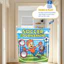 Milk & Think Kids Toddler Play Panel, Role Play Toy, Montessori Inspired Play Panel, Quick Door Hang with Suction Cups (Soccer Tournament)