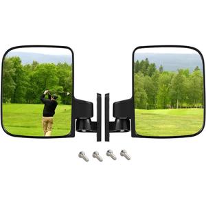 Golf Cart Side Mirrors for Club Car EZ-GO Yamaha and other 180°Adjustable Folding Wide-Angle Side View Mirror