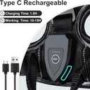 Taglory Light Up Dog Harness, Rechargeable No Pull Dog Vest with 3 Lightning Modes, Reflective Dog Harness with 2 Leash Clips & 4 Adjustable Slide Strips for Large Dogs, Black-Purple, XL