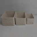 Chunky White Rectangle Fabric Storage Basket  1. 15-10. 2. 13-8.5. 3. 10.5-6.5. In