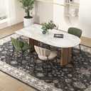 COHOME Black Boho 6x9 Washable Rug for Under Table, Non-Slip Low Pile Area Rug for Living Room Bedroom Office, Charming Farmhouse Decor, Stain Resistant