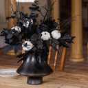 2 x MISSPIN 10 PCS 18 inch Black Fall Decor Bouquets, Fall Decorations Indoor Outdoor Halloween Thanksgiving Farmhouse Arrangement for Front Door Wedding Centerpieces in Autumn (Maple Leaf Pumpkin)
