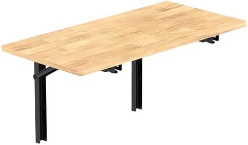 TORACK Heavy Duty Wall Mounted Folding Workbench, Space-Saving Collapsible Wall Table/Desk for Garage Workshop, Holds Up to 550 lbs(Board Size: 32 x 18 in)