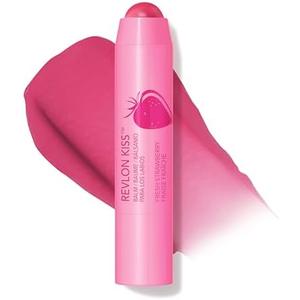 Revlon Kiss Tinted Lip Balm with SPF 20, Hydrating, Flavored, Infused with Natural Fruit Oils, 025 Fresh Strawberry, 0.09 oz