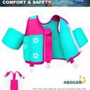Kids Pool Floaties 1-2-3-5-7-9 Years Old, Toddler Swim Vest 20-30-50-70 Pounds, Comfortable Extended Wear Kids Float Jacket with Crotch Strap, Bright & Colorful Design and Unpadded Sides for Comfort