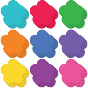 Paper Flower Cutouts 108pcs | Cut Out Shapes for Bulletin Board, Classroom, Decorations, Crafts. 3" x 3"