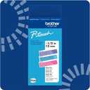 Brother Genuine P-Touch Btag Label Tape, BTAG3M02, 0.47 in by 13.1 ft, White on Purple, Black on Light Blue, White on Pink, 3-Pack. (Works Only with Brother PT-N10, PT-N20, PT-N25BT Label Makers)