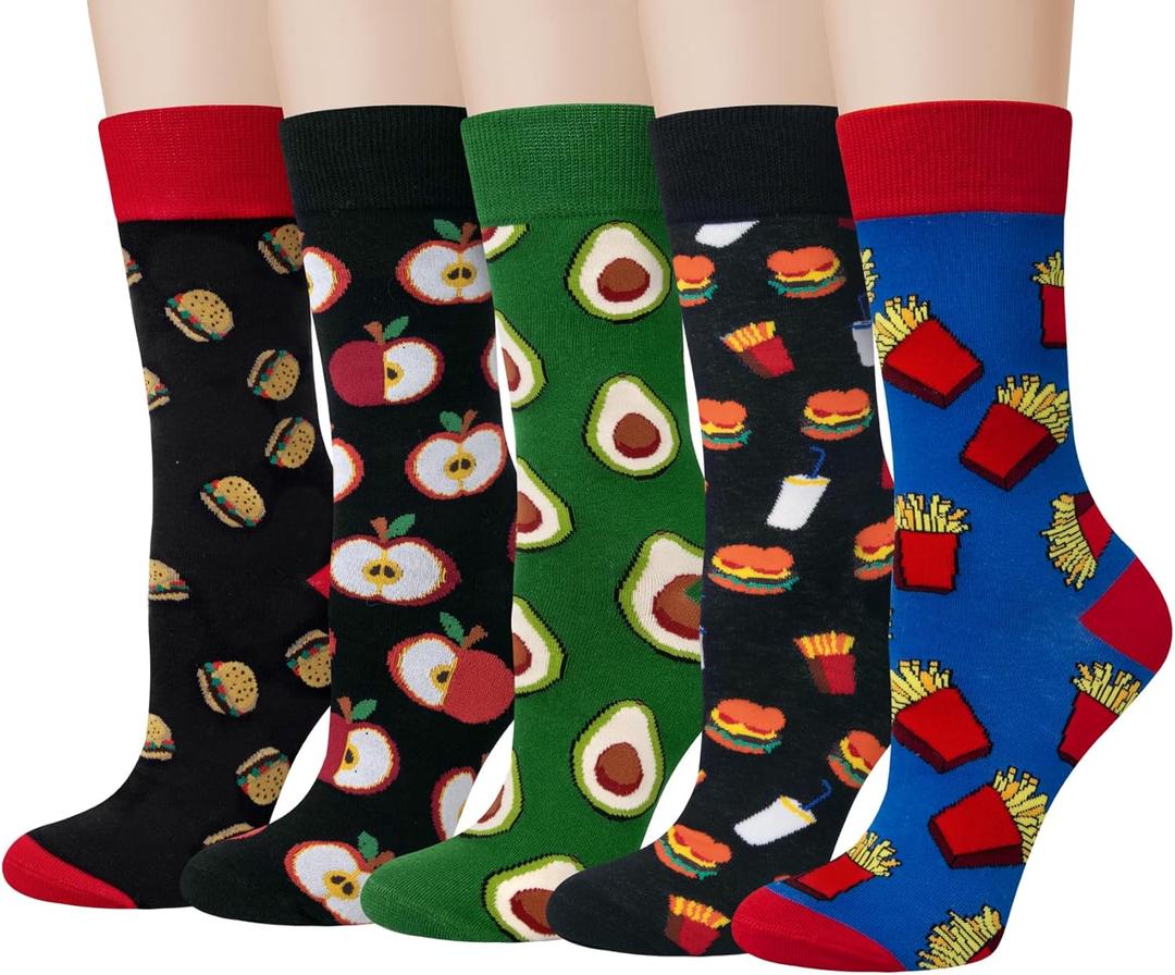 Chalier 5 Pairs Womens Fun Famous Painting Patterned Art Socks Cotton, Printed Cool Novelty Funny Socks for Women (One Size)