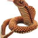 Stuffed Cobra Snake Animal Plush Toy 44 Inches Realistic Long Qamra The Queen Cobra Animal Stuffed Plushies Naja Nivea Cape Cobra Python Stuff Dolls Gift for Children Kids Boys Girls, 44Inches