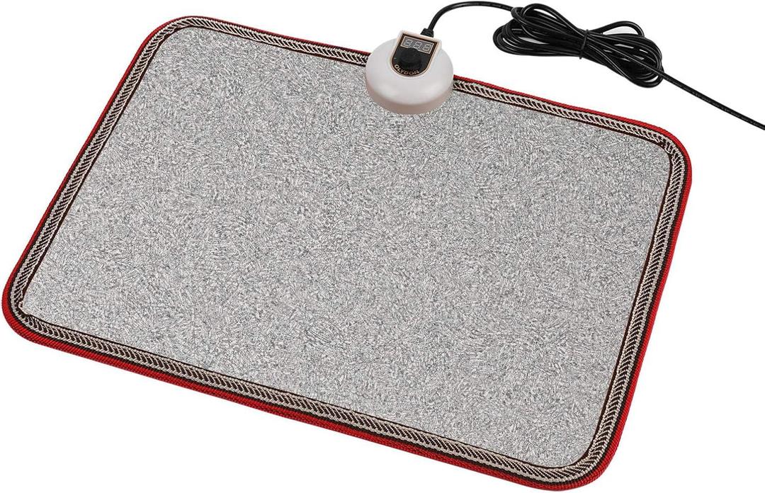 Electric Heated Floor Mats Under Desk, Heated Foot Warmer - 110v Toes Warming Heater for Office and Home(Stone Grain)