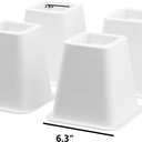 Home IT 5 to 6-inch Super Quality Black Bed Risers - Helps You Storage Under the Bed - 4-Pack (White)