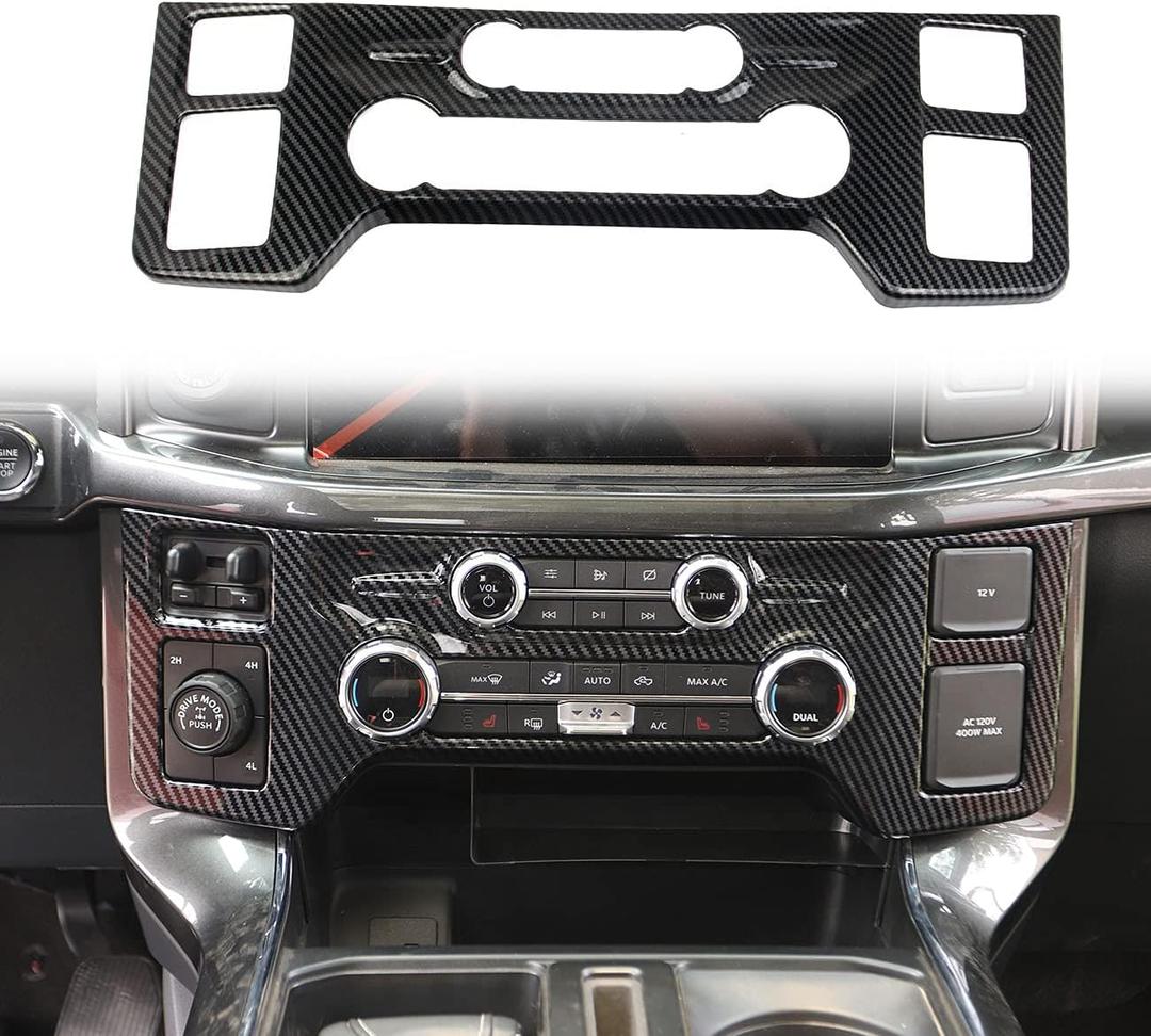 Carbon Fiber Central Control Panel Cover Tirm for Ford F150 2021+(A/C Air Conditioning)