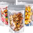 100 PACK 4x6 Mylar Bags for Food Storage Resealable Stand Up Bags for Small Business Packaging Supplies Clear Foil Food Storage Packaging Bag (sliver)