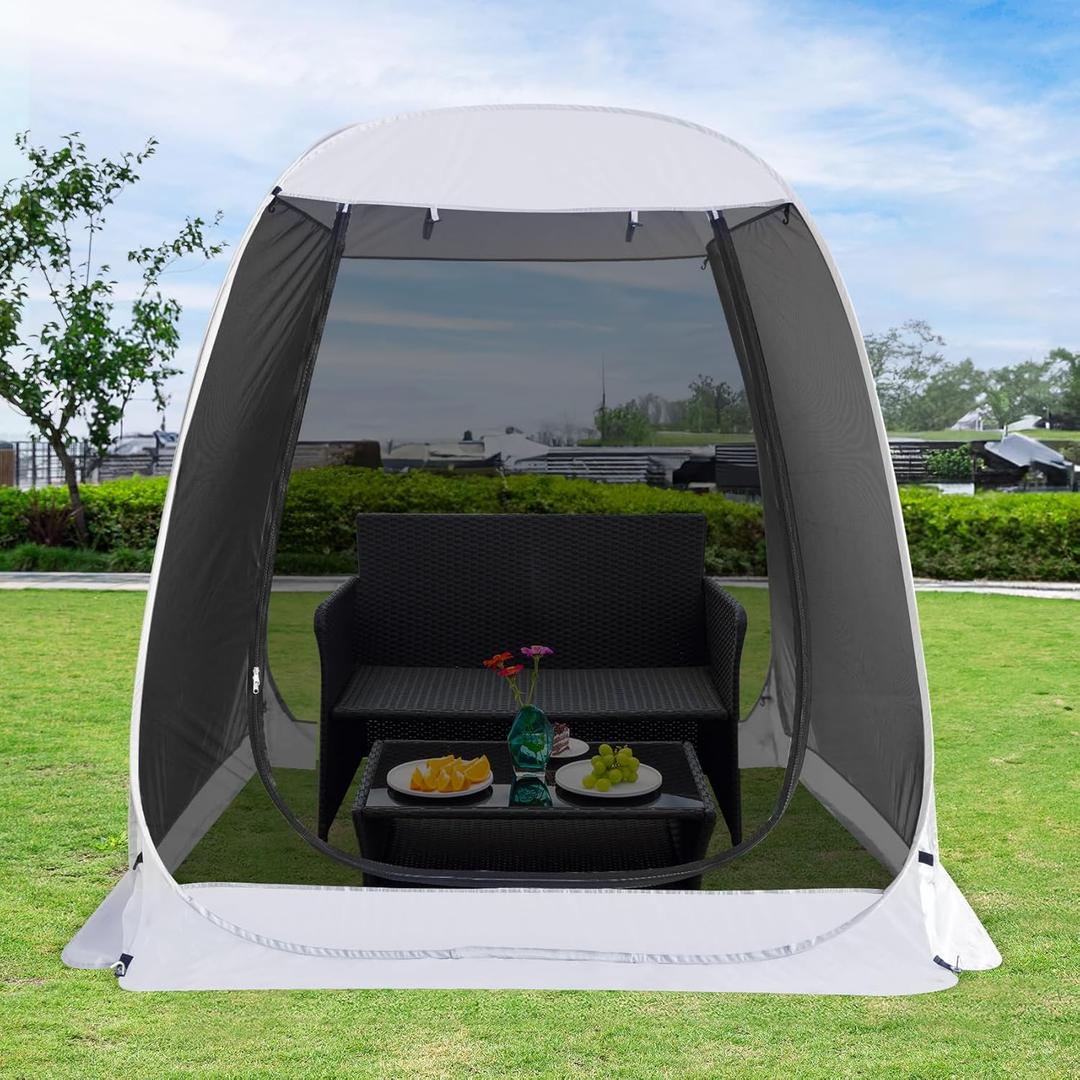 Alvantor Pop Up Screen House, Outdoor Mosquito Mesh Tent with UV Resistant, Pop Up Canopy Easy Up, Foldable Screen Room for Camping, Backyard, Garden, Patio(Gray, 6x6 FT)